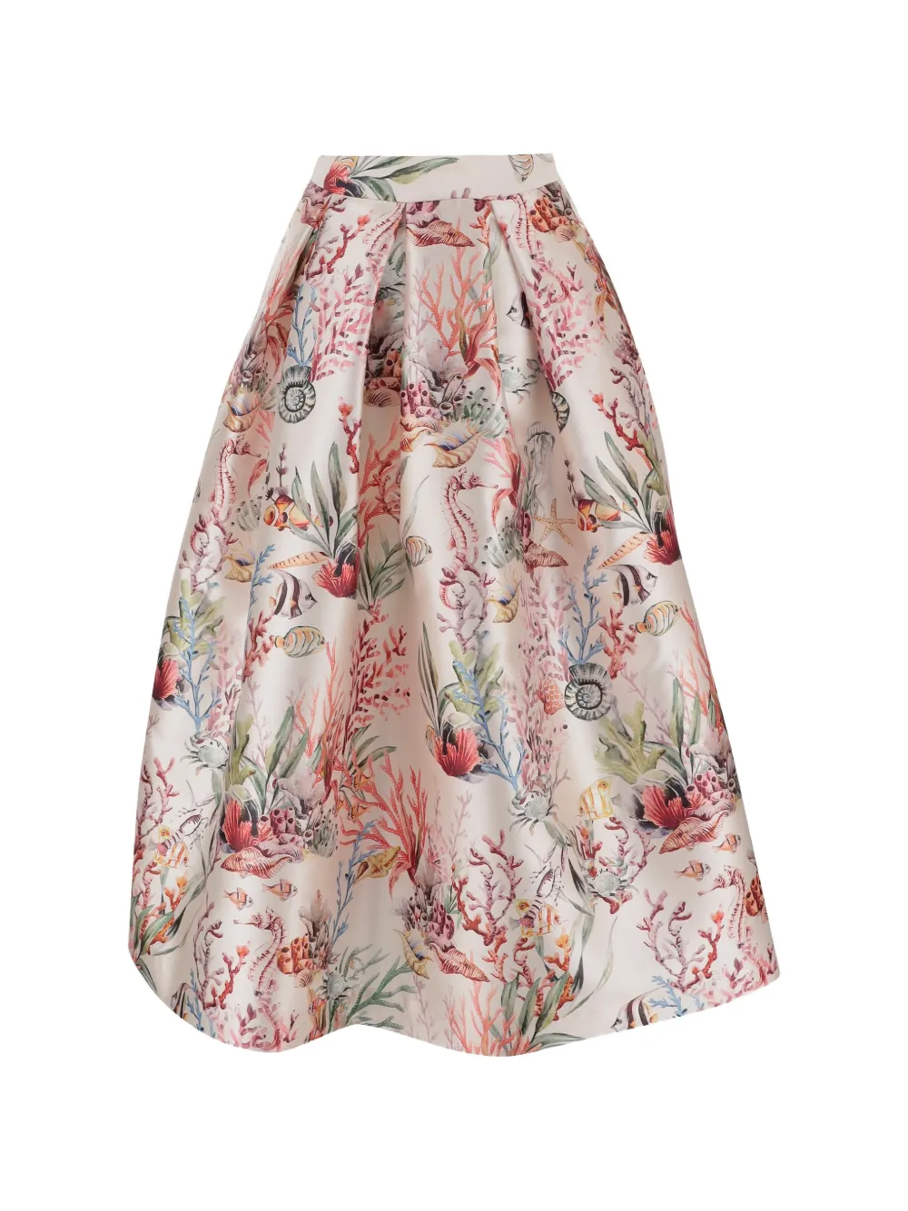  Lunatica Milano Flared Printed Midi Skirt - Neutrals 