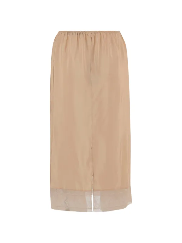 Carven Lace-trim Skirt in Neutrals
