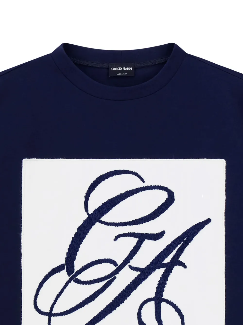 Giorgio Armani T-shirt met geborduurd logo Blauw