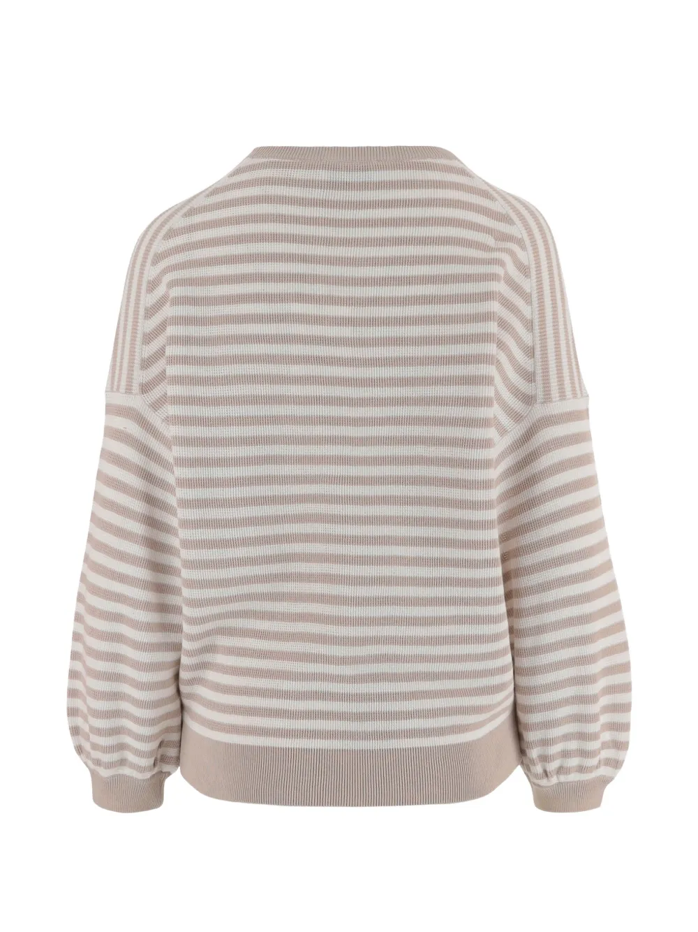 Bruno Manetti Striped Round-neck Top - Neutrals 