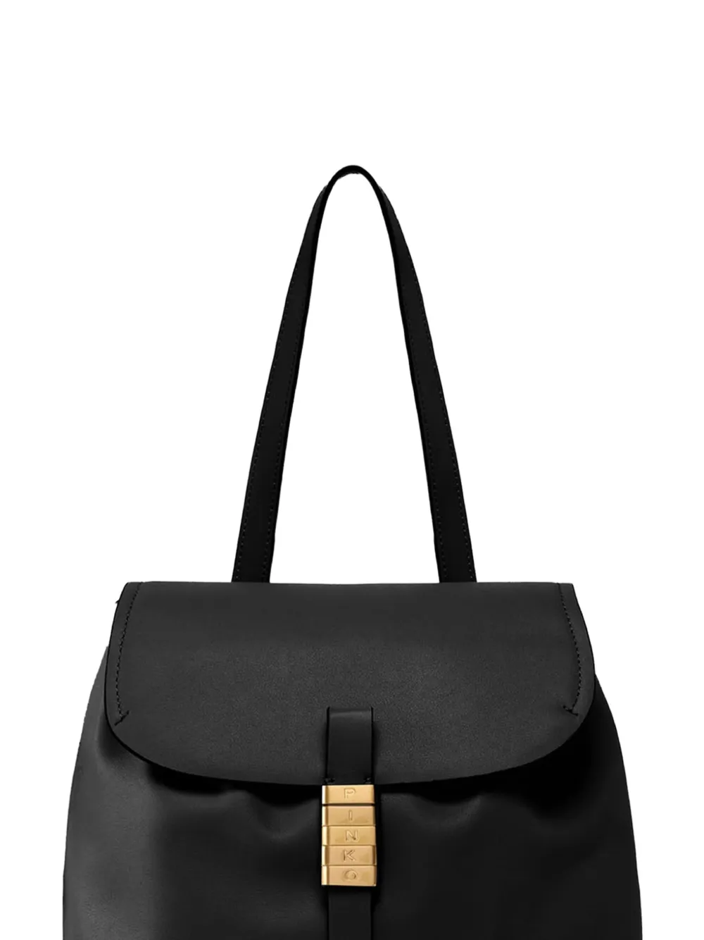  Pinko Leather Strap Backpack - Black 