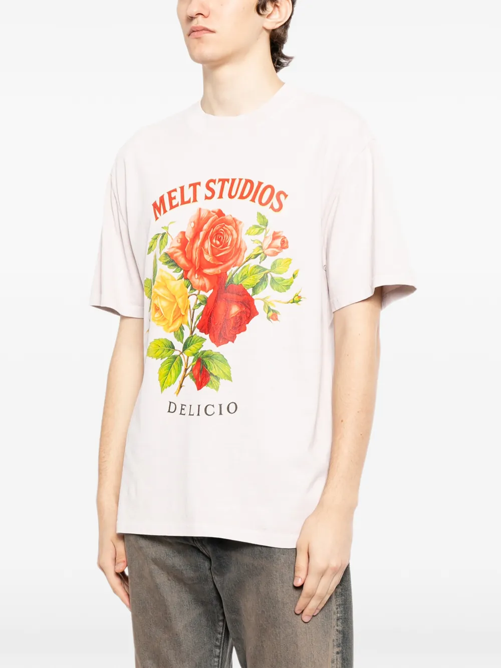  Melt Floral Print T-shirt - Pink 