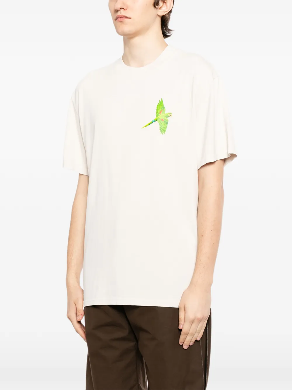 Melt T-shirt met print Beige