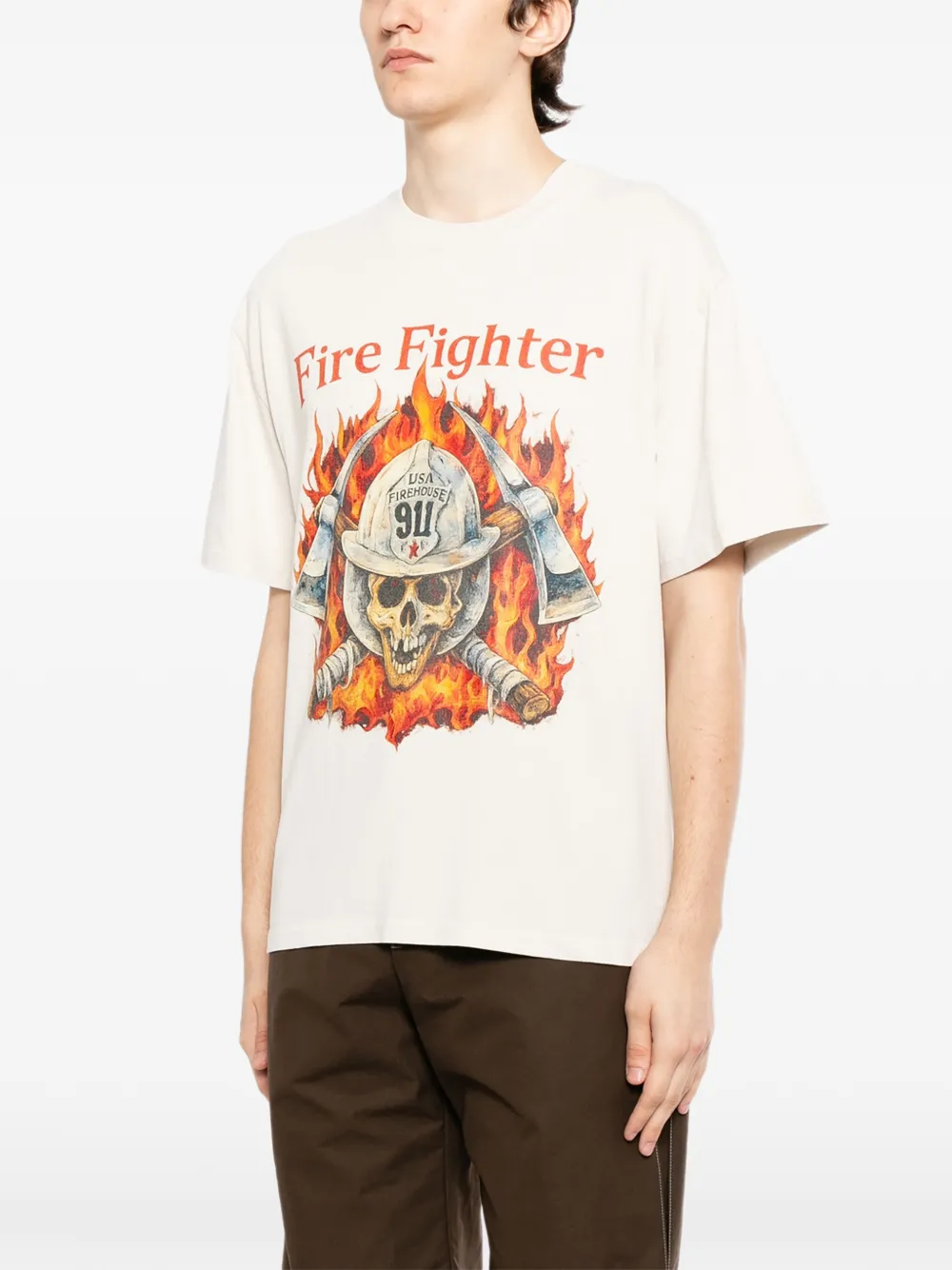  Melt Firefighter Graphic T-shirt - Neutrals 