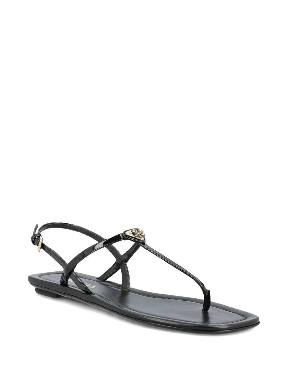Prada leather sandals Zwart