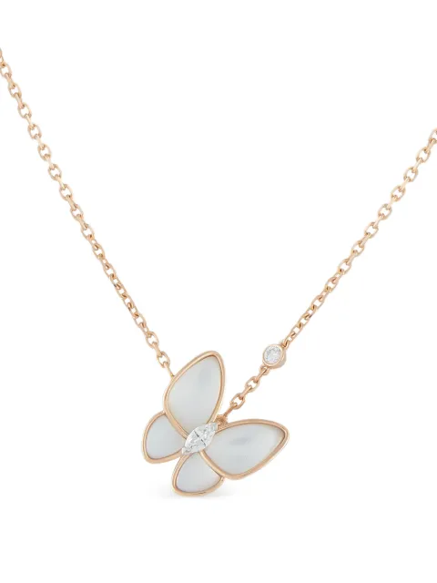 Van Cleef & Arpels diamond and mother of pearl butterfly-design necklace