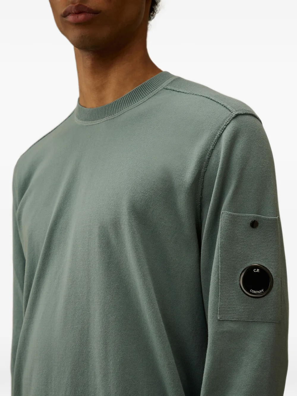 C.P. Company Trui met ronde hals en zak Blauw