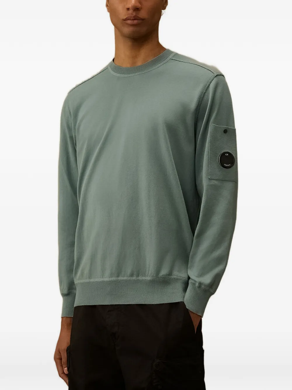 C.P. Company Trui met ronde hals en zak Blauw