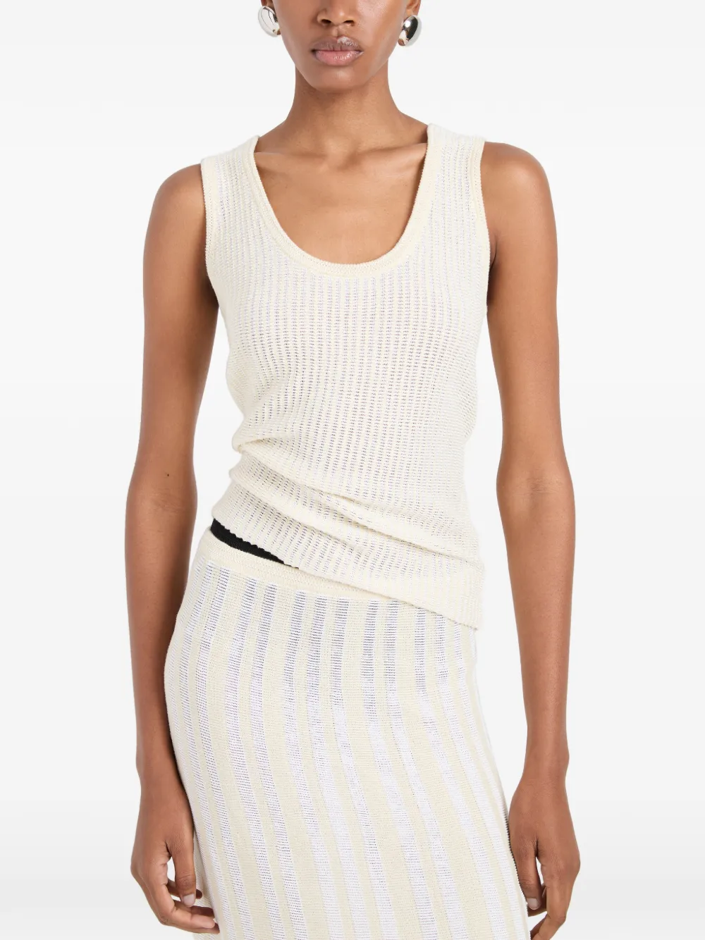 Proenza Schouler White Label Lennox ribgebreide top Beige