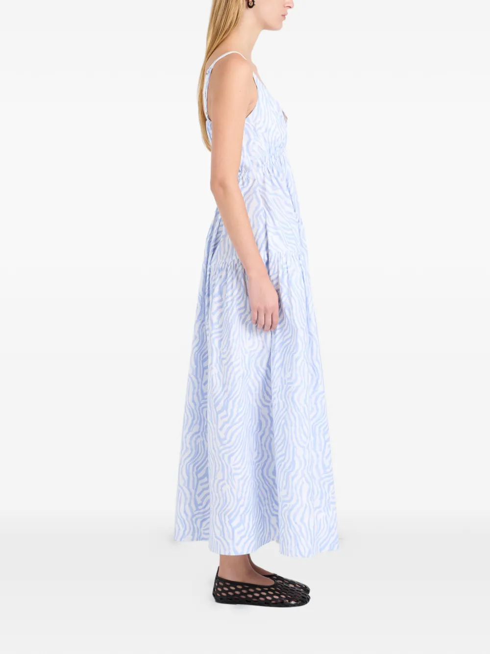 Proenza Schouler White Label Michelyn maxi-jurk met zebraprint Blauw