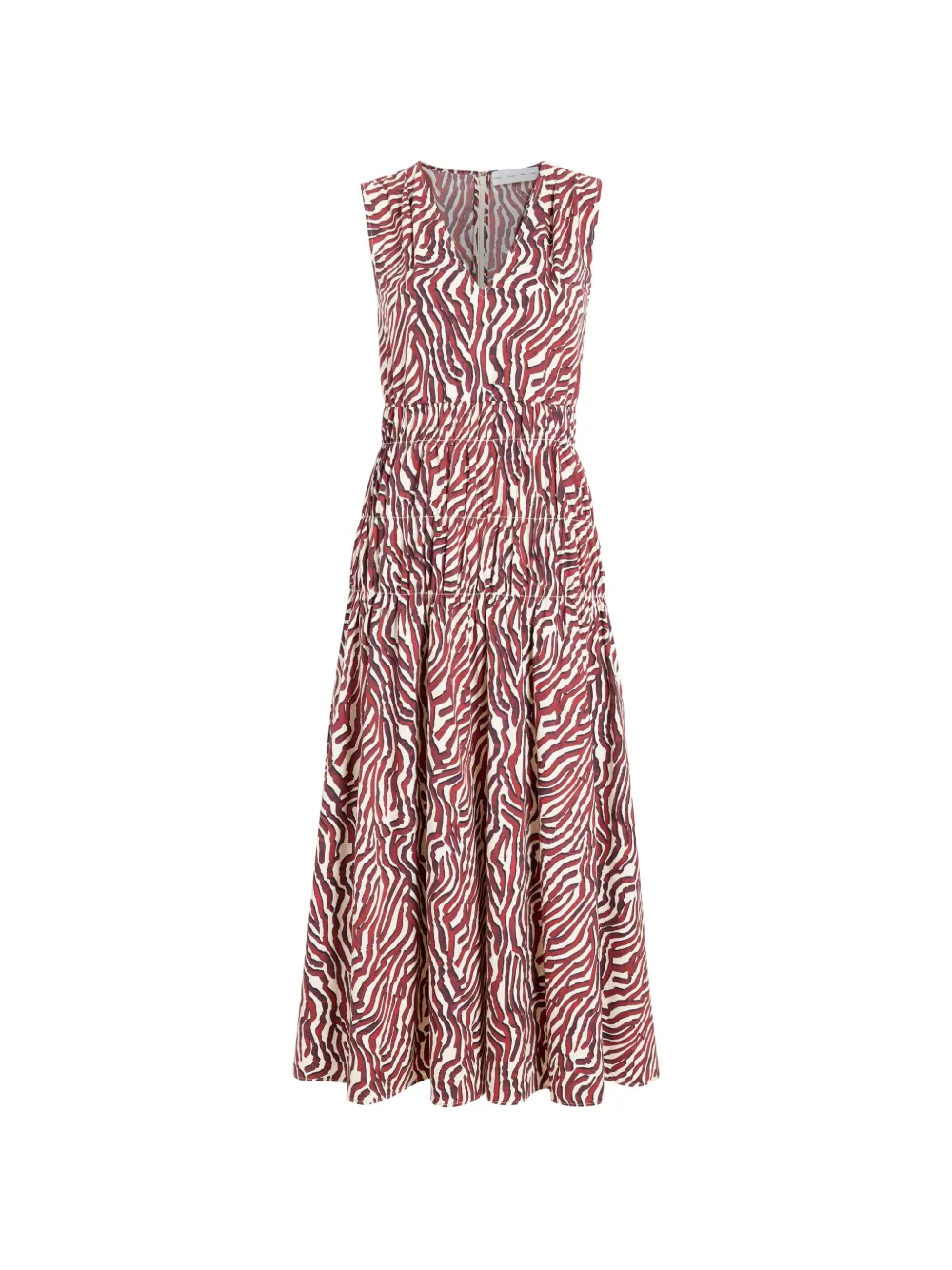 Proenza Schouler White Label zebra-print smocked midi dress - Rosso