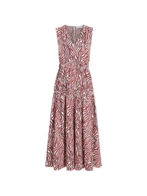 Proenza Schouler White Label vestido midi con estampado de cebra