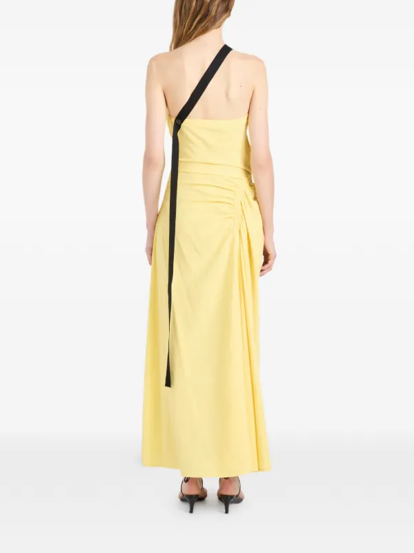 proenza schouler one shoulder dress Gabri Dress in Gauzy Pleated Jersey Aubergine