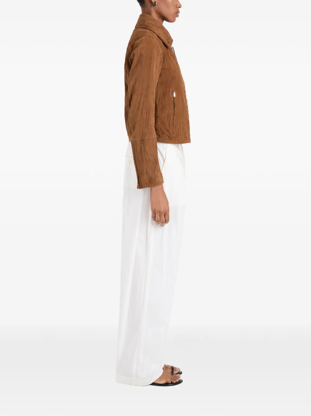Proenza Schouler White Label Tarin jack met gekreukte rits Bruin