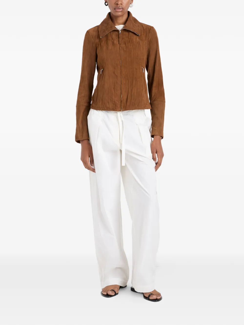 Proenza Schouler White Label Tarin jack met gekreukte rits Bruin