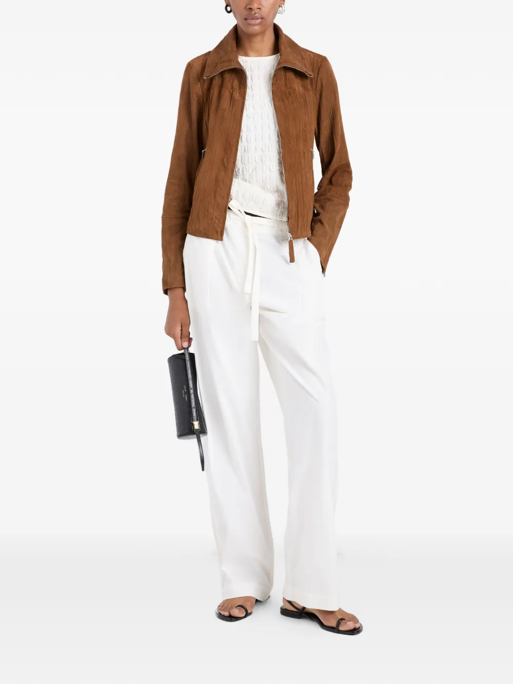 Proenza Schouler White Label Tarin jack met gekreukte rits Bruin