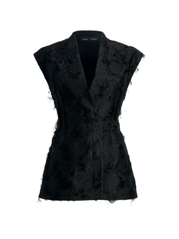 Proenza Schouler Cindle Jacquard Gillet in Black