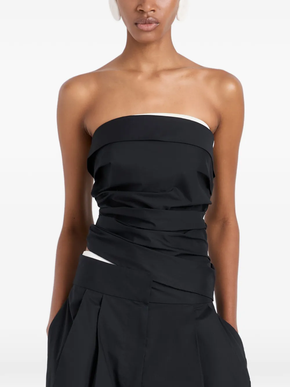 Proenza Schouler White Label Maisy strapless top Zwart