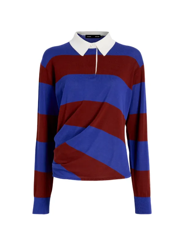 Proenza Schouler Corinna Top in Cotton Stripe in Blue