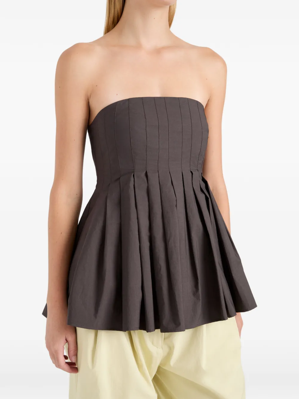 Proenza Schouler White Label Avine geplooide top Bruin