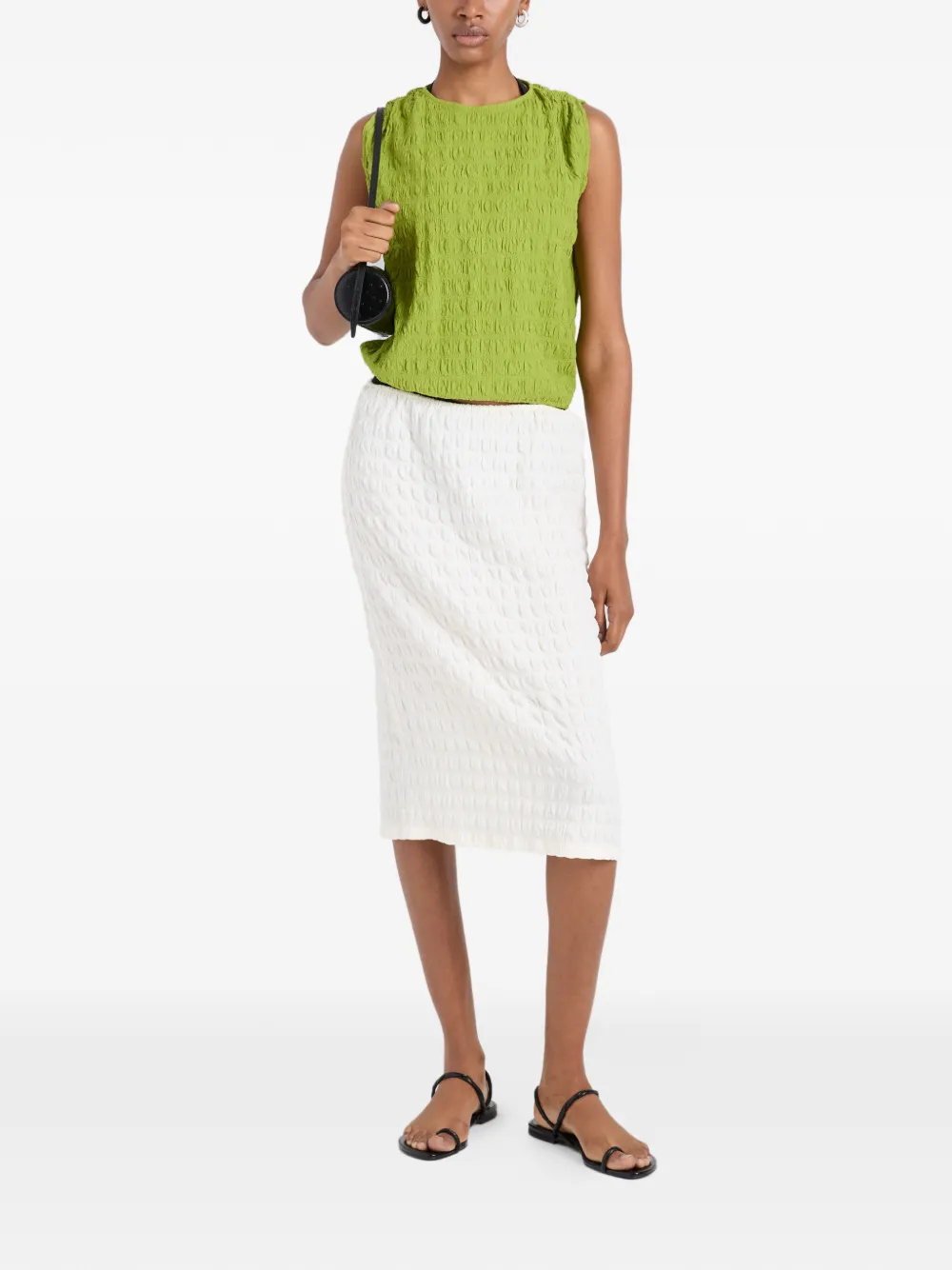  Proenza Schouler White Label Lori Textured Midi Skirt - Neutrals 