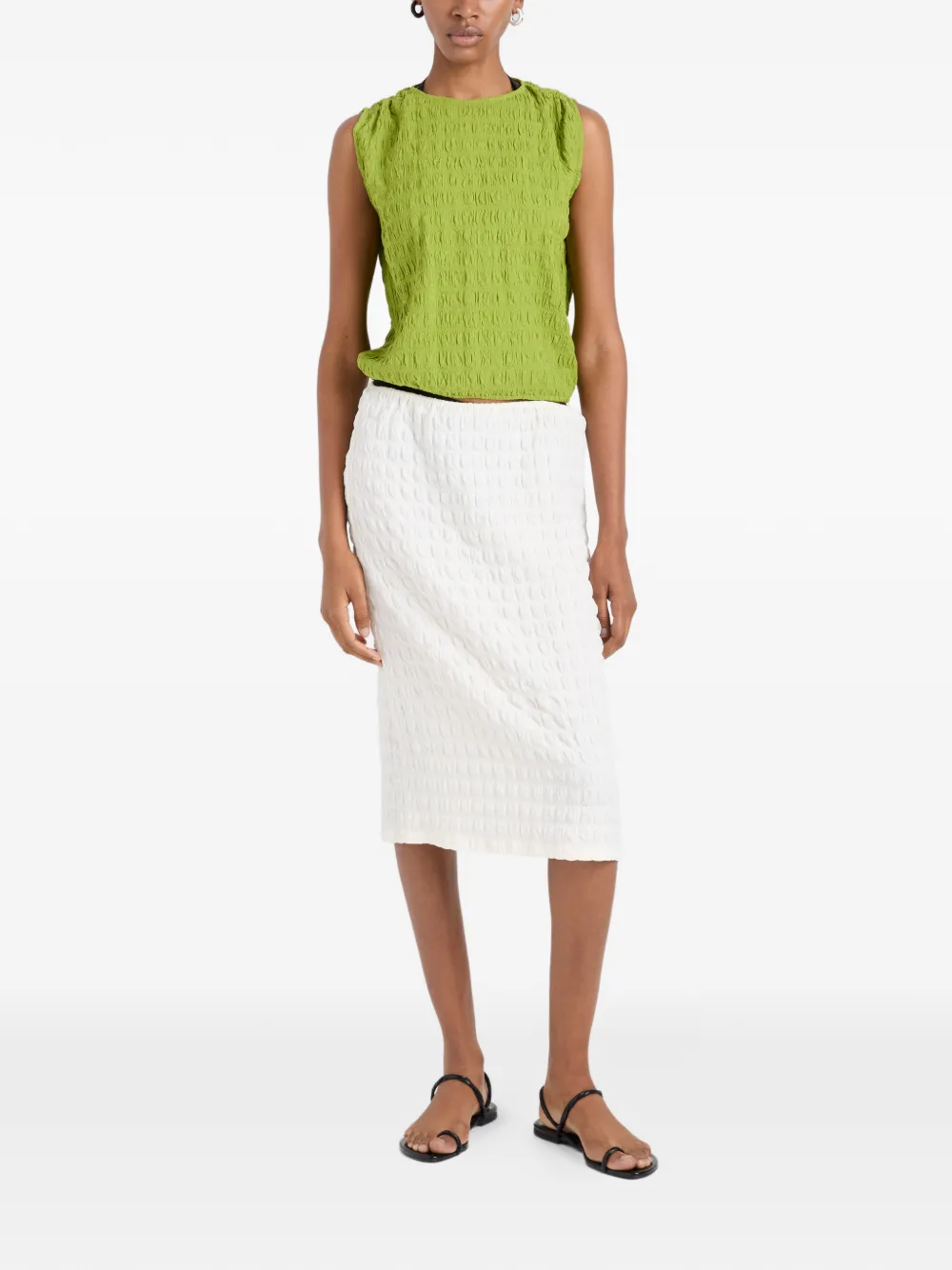  Proenza Schouler White Label Lori Textured Midi Skirt - Neutrals 