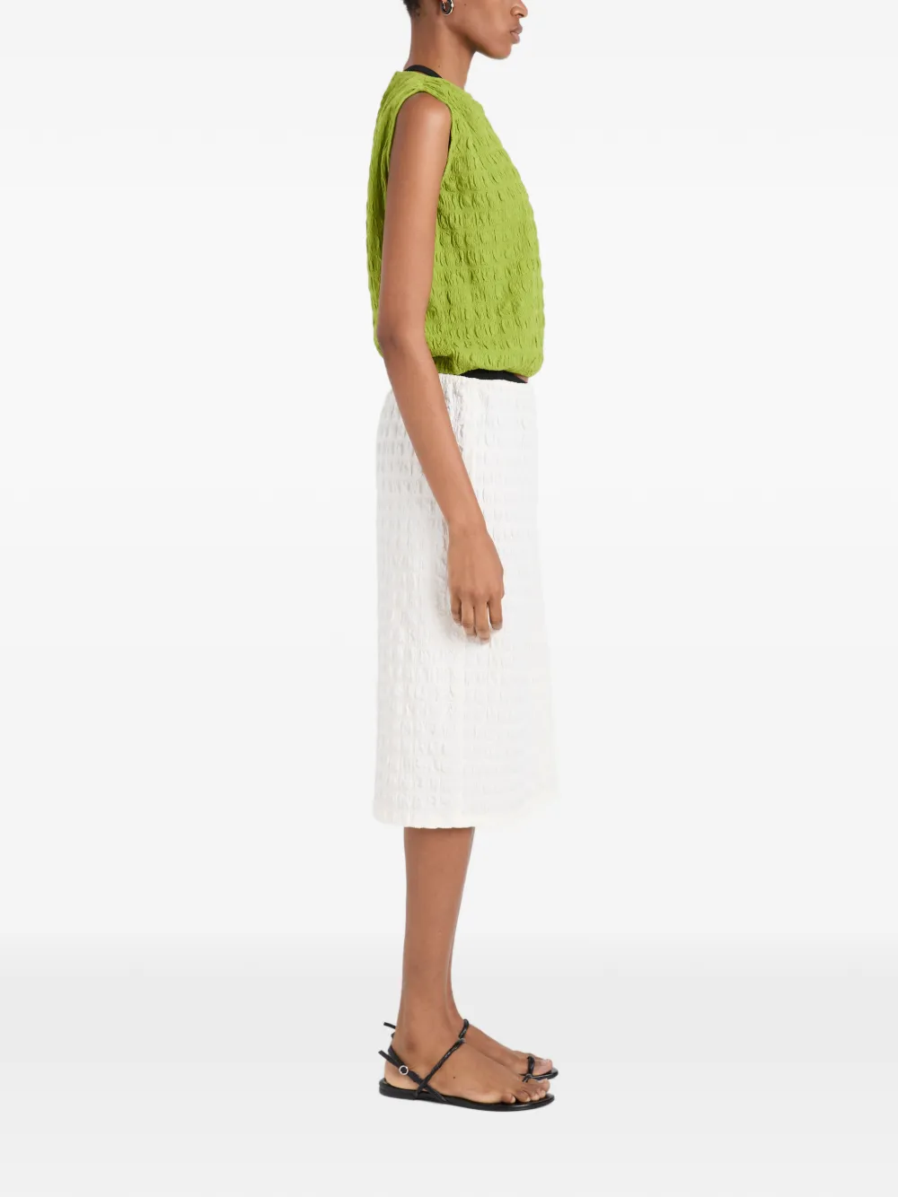 Proenza Schouler White Label Lori midi-rok met textuur Beige