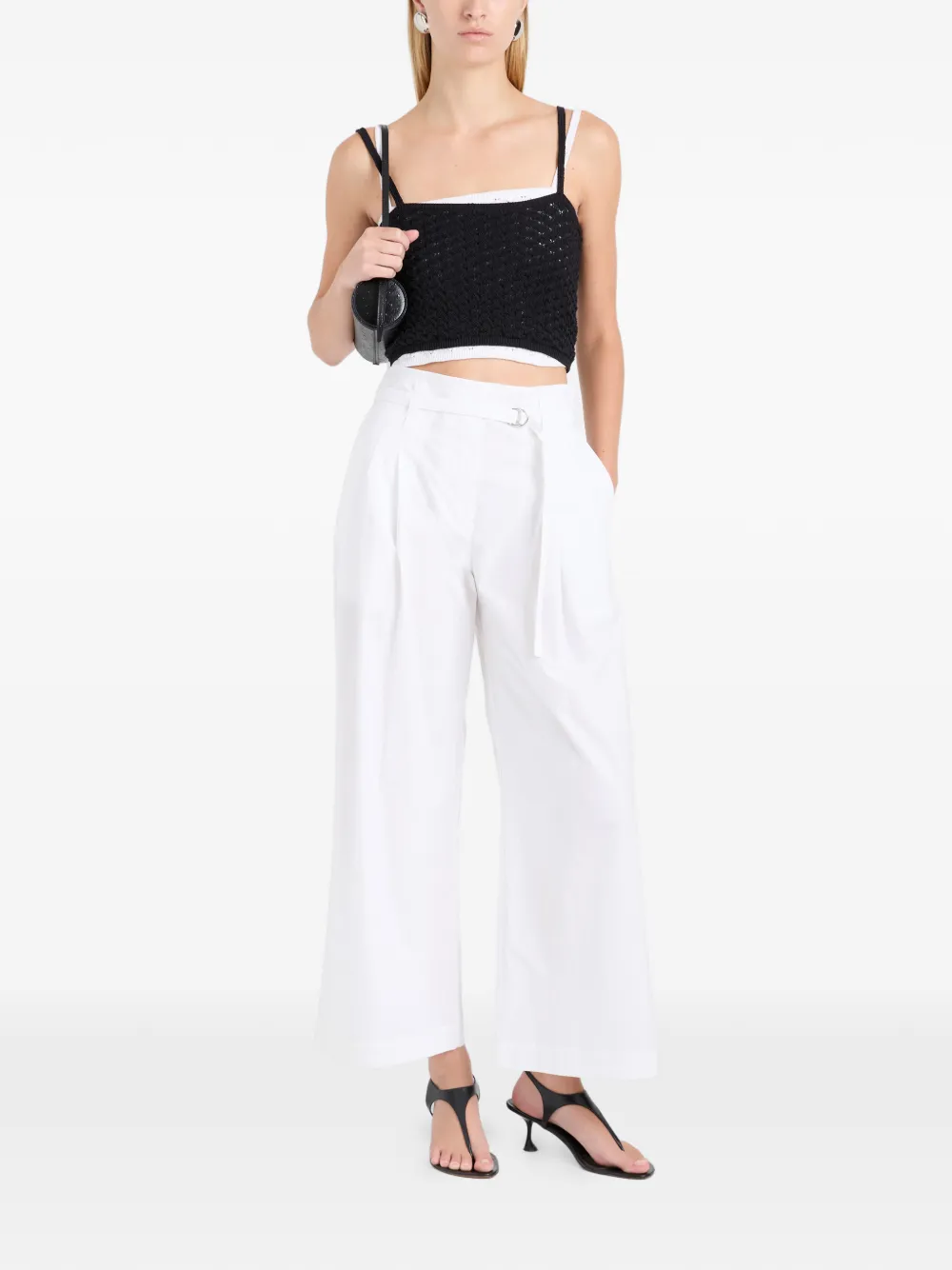 Proenza Schouler White Label Raver popeline broek met ceintuur Wit