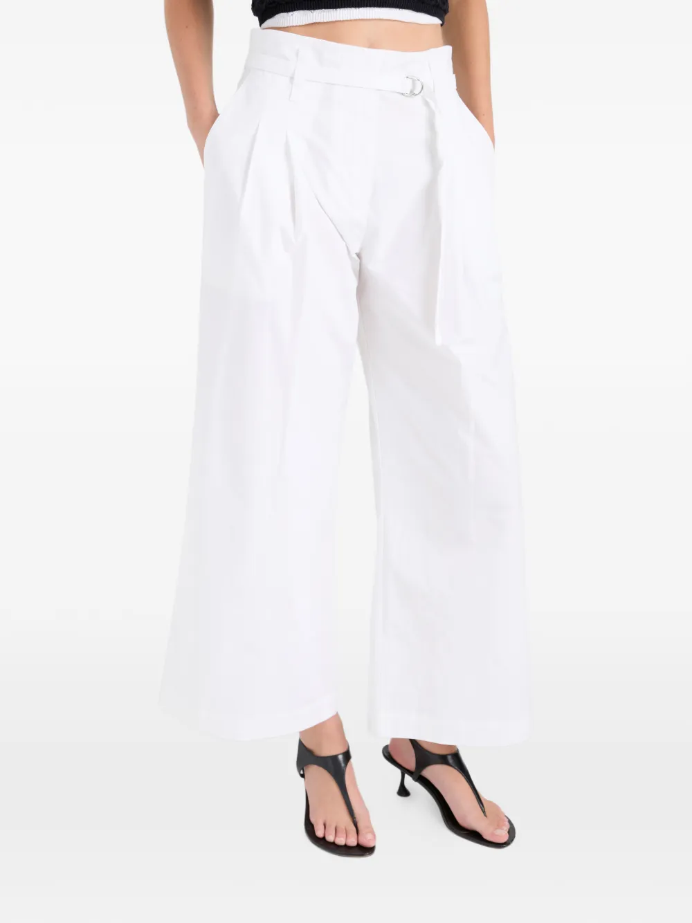 Proenza Schouler White Label Raver popeline broek met ceintuur Wit
