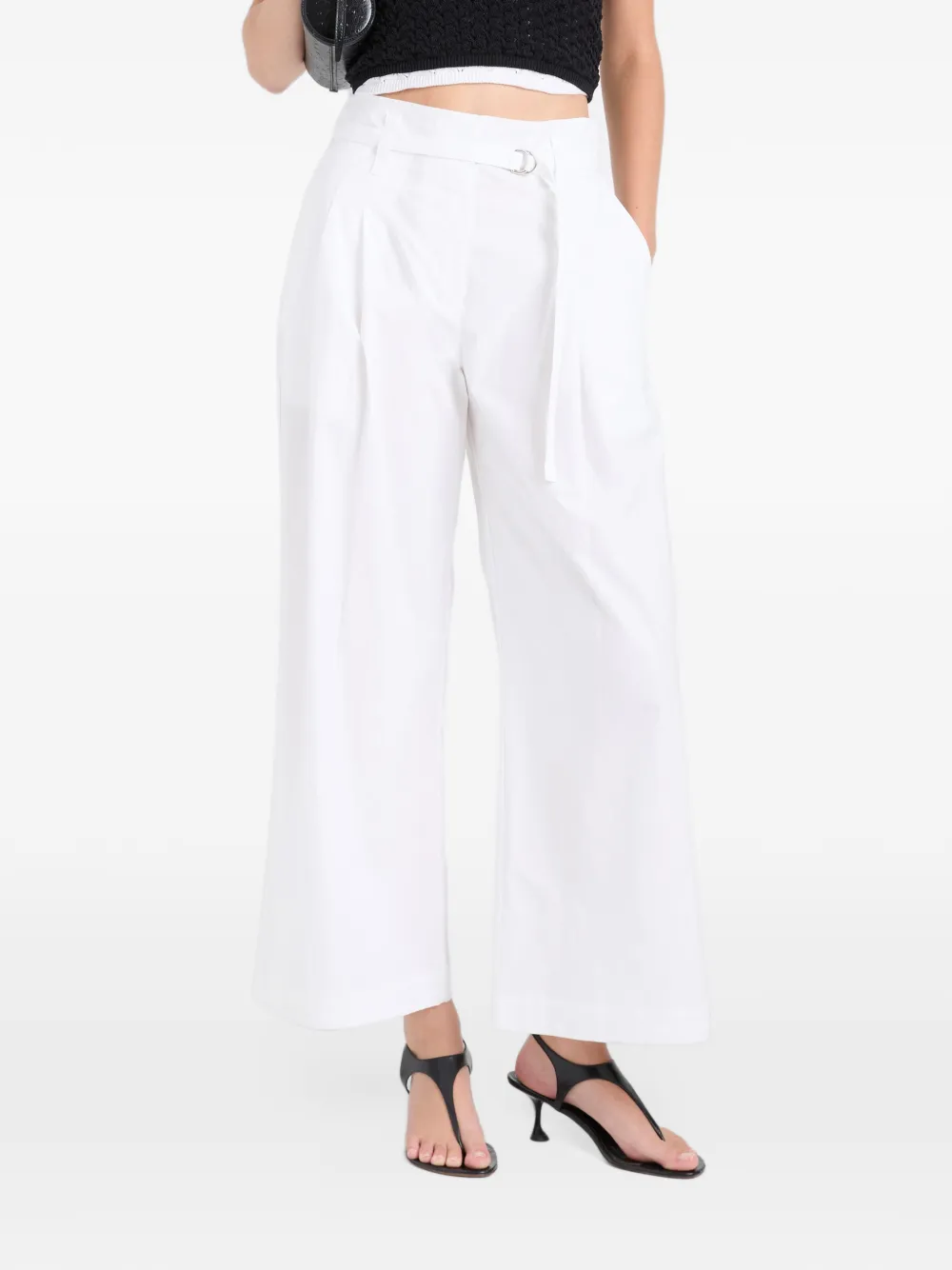 Proenza Schouler White Label Raver popeline broek met ceintuur Wit