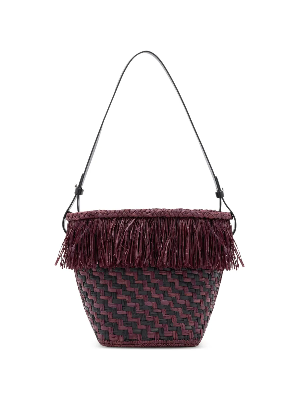 Proenza Schouler Geweven bucket-tas met franje Paars