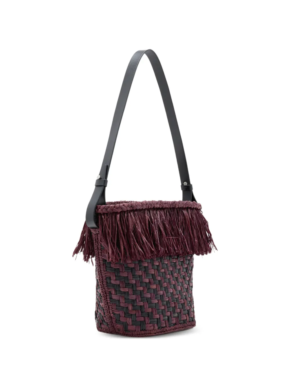 Proenza Schouler Geweven bucket-tas met franje Paars