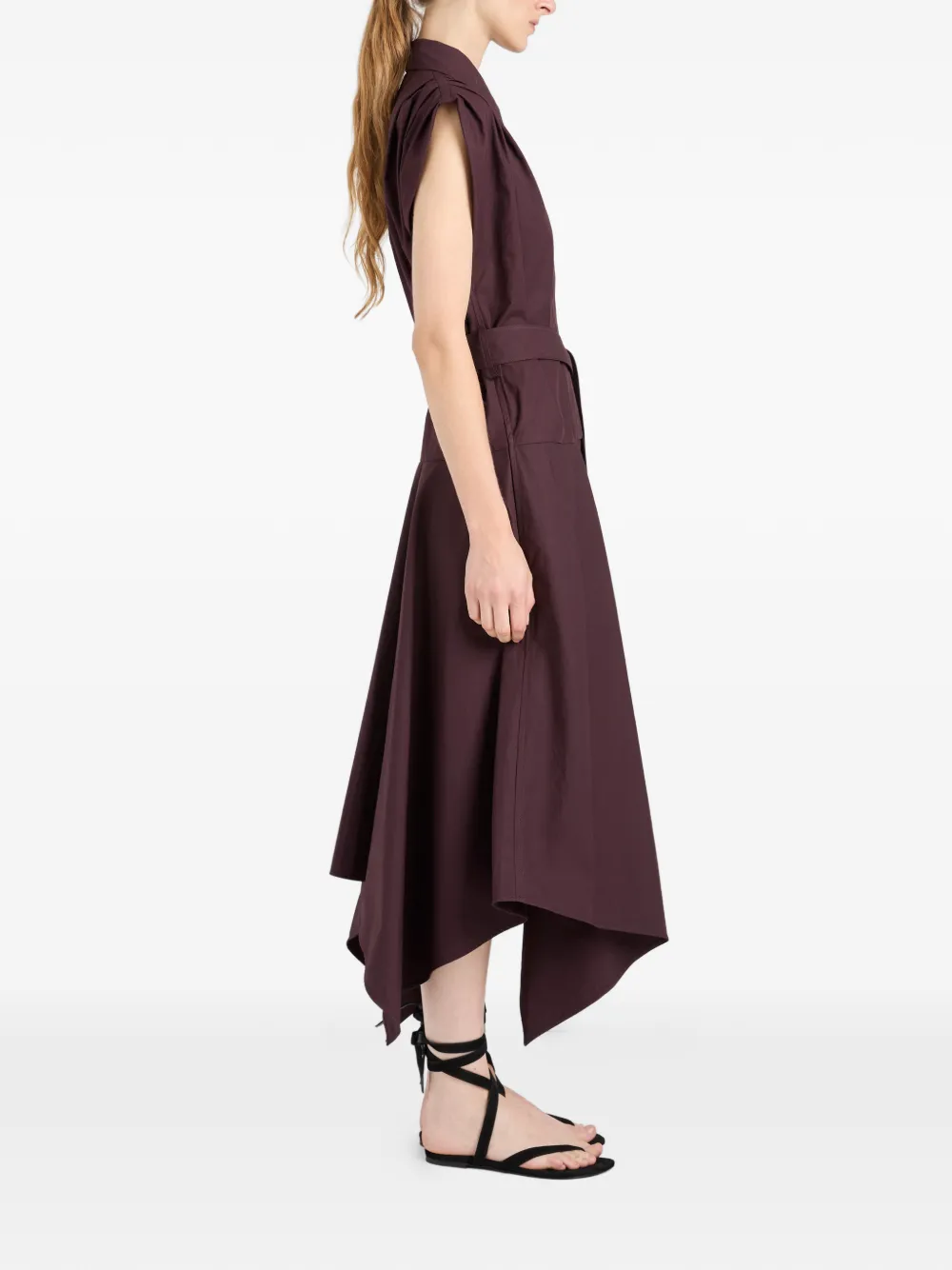 Proenza Schouler Adina midi-blousejurk met ceintuur Paars
