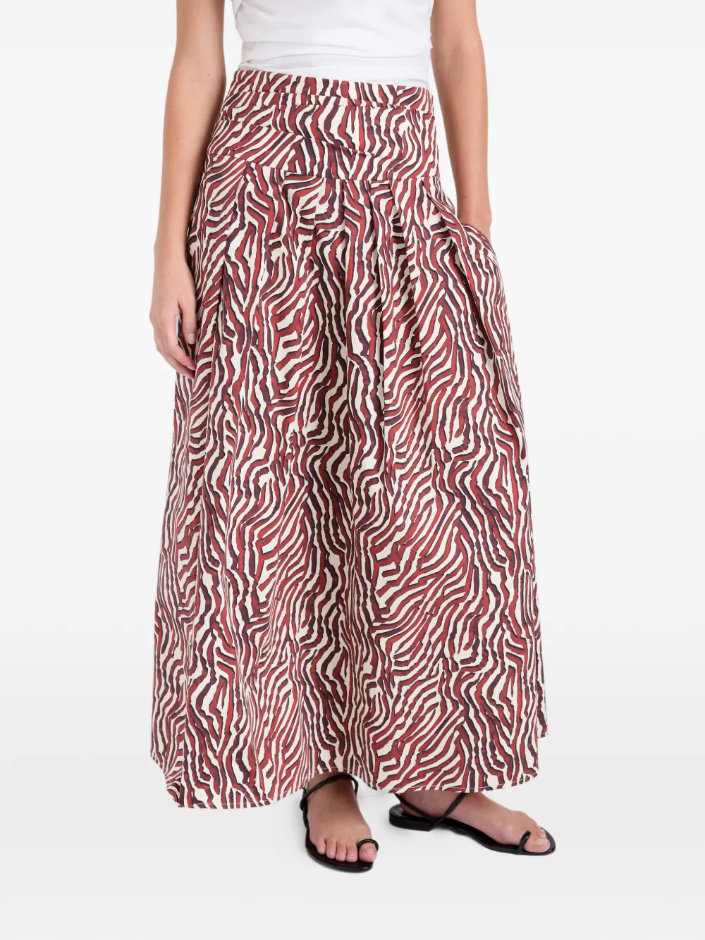 Proenza Schouler White Label Nessa maxi-rok met zebraprint Beige