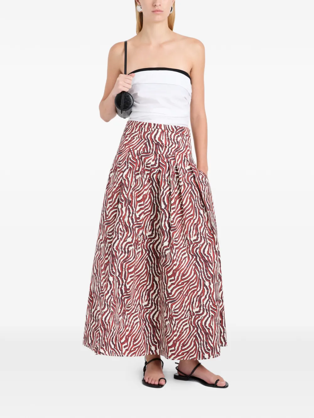 Proenza Schouler White Label Nessa maxi-rok met zebraprint Beige