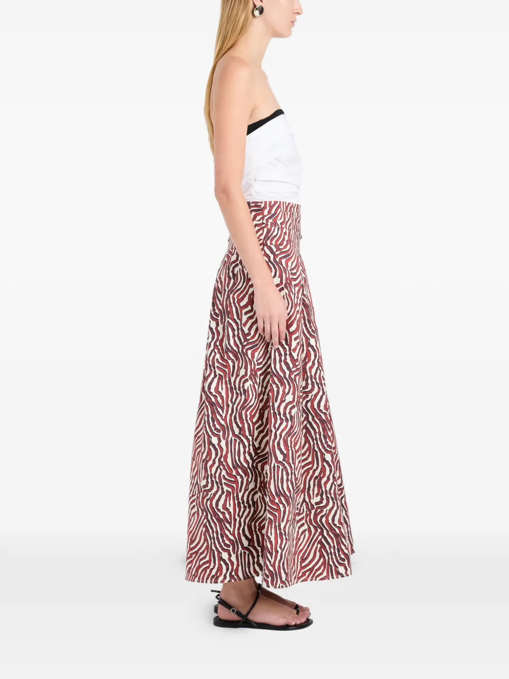 Proenza Schouler White Label Nessa maxi-rok met zebraprint Beige