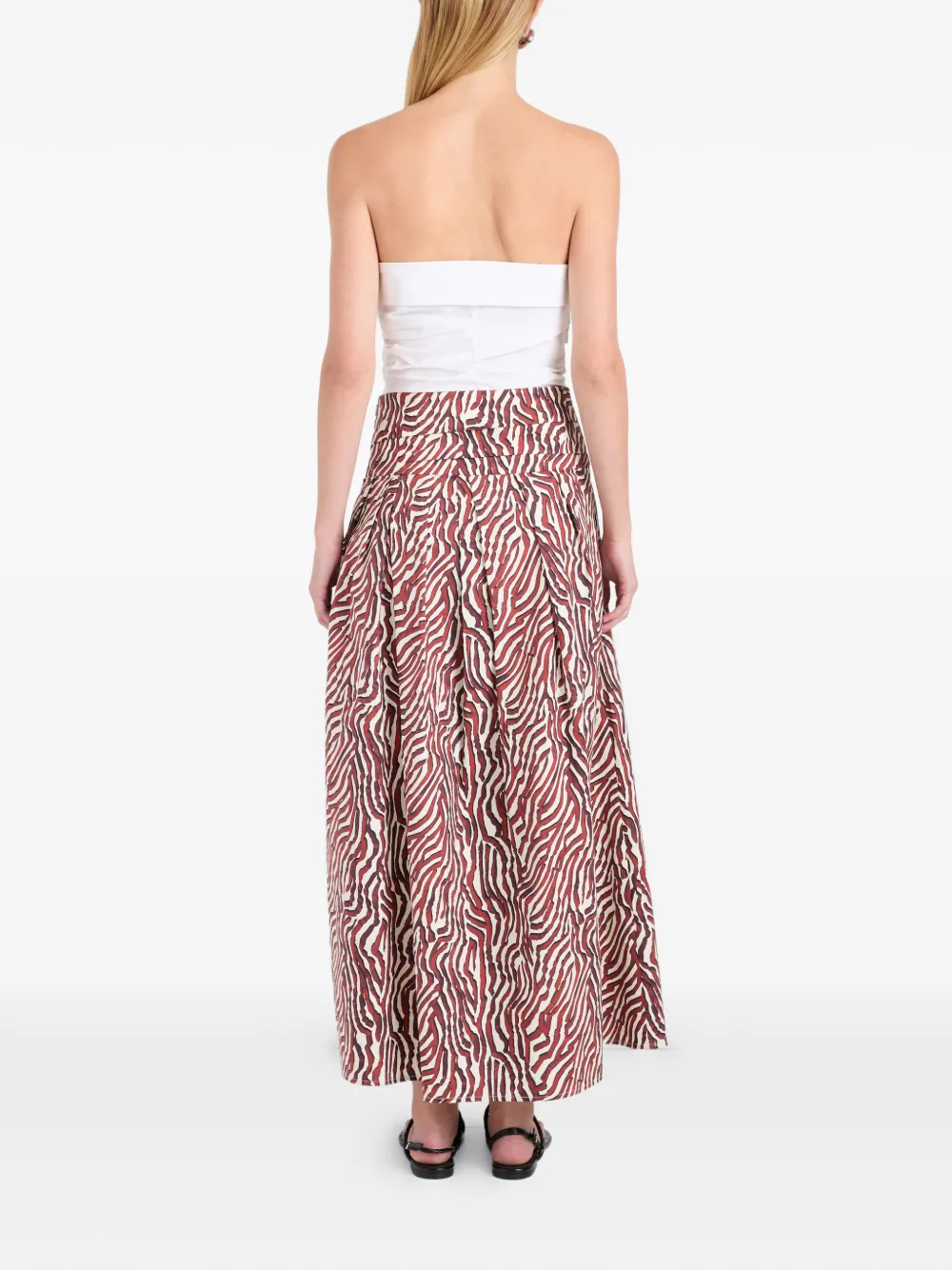 Proenza Schouler White Label Nessa maxi-rok met zebraprint Beige