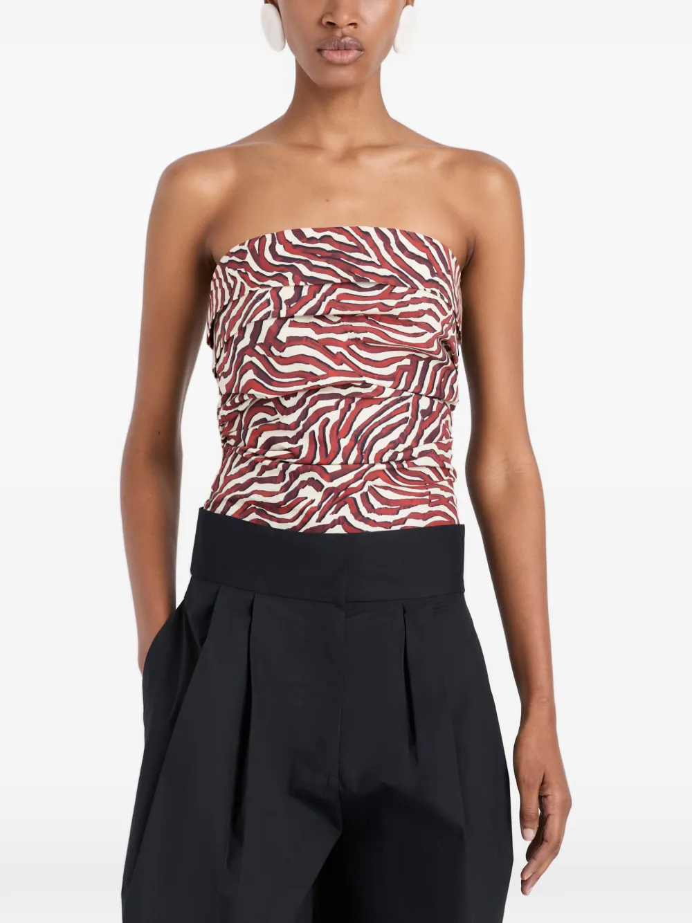 Proenza Schouler White Label Maisy strapless popeline top Rood