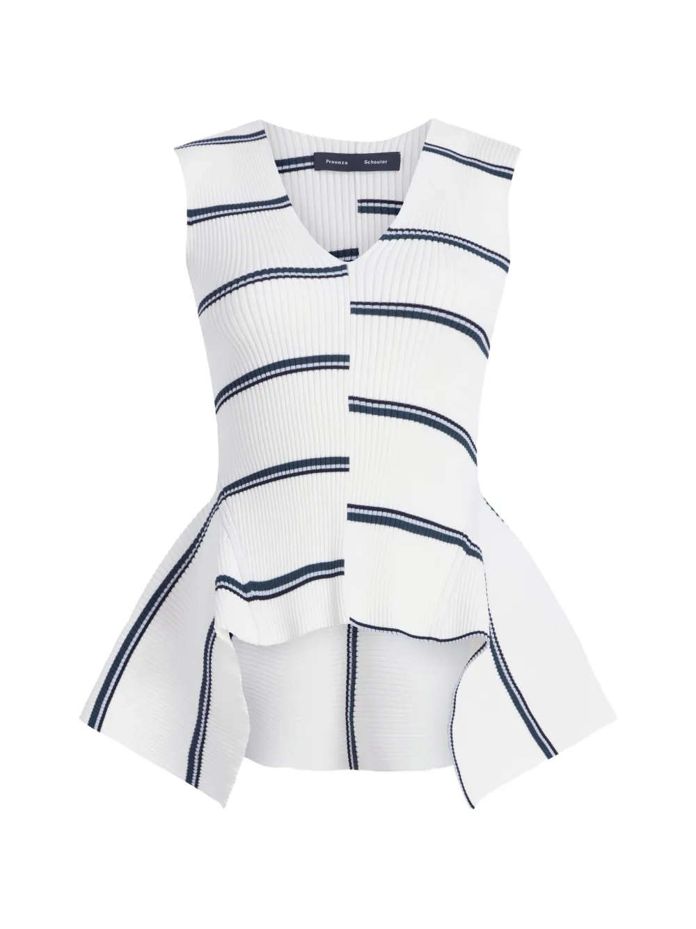 Proenza Schouler Eugenie striped ribbed knit top - Bianco