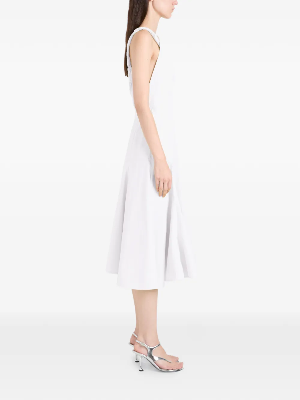 Proenza Schouler Leo midi-jurk met gedraaid bandje Wit