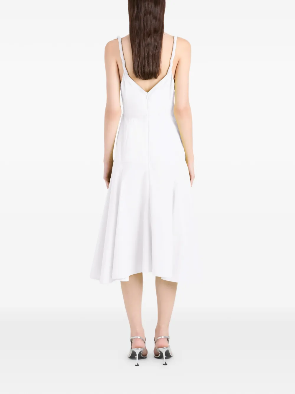 Proenza Schouler Leo midi-jurk met gedraaid bandje Wit