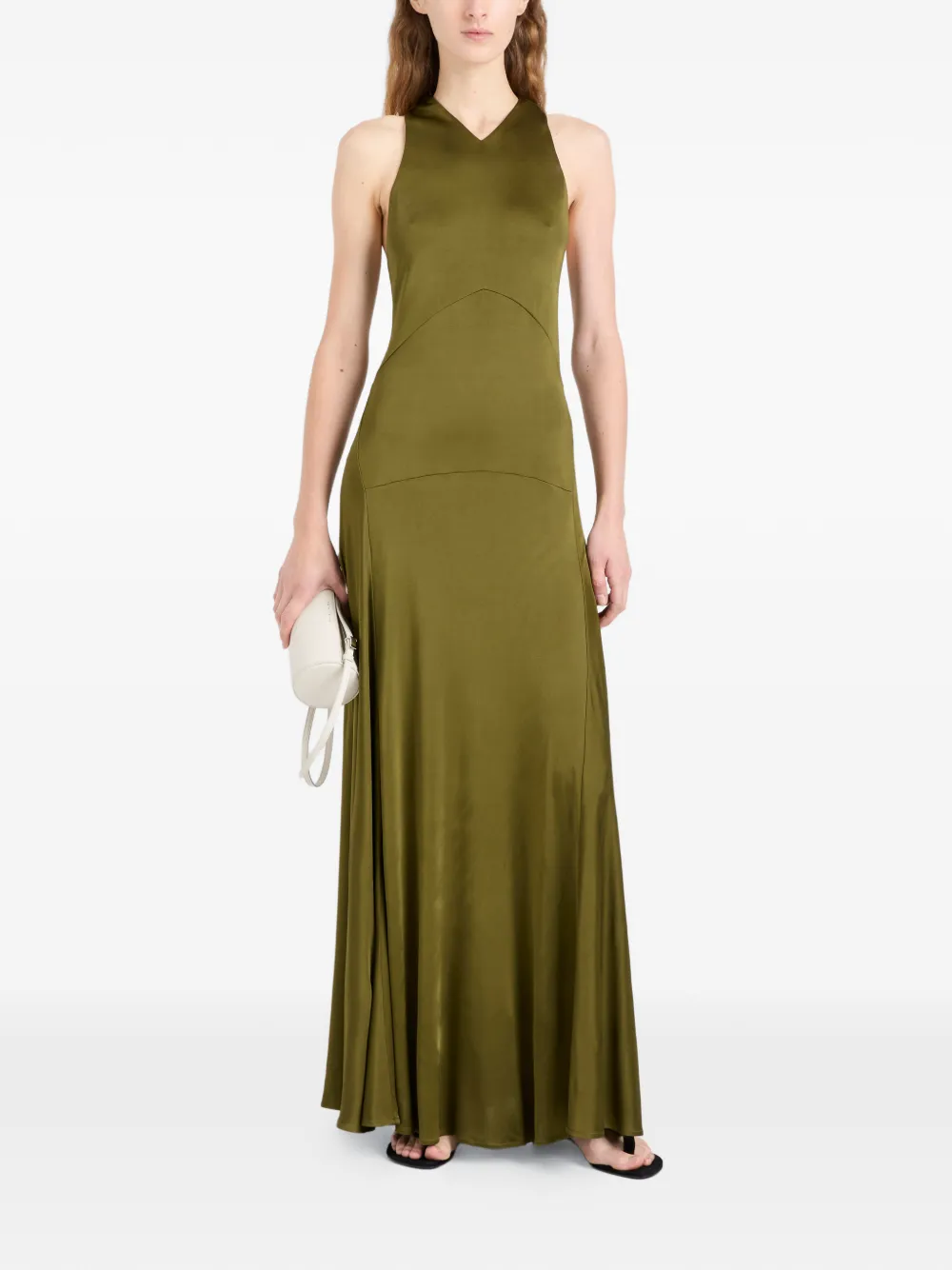 Proenza Schouler Naia maxi-jurk met V-hals Groen