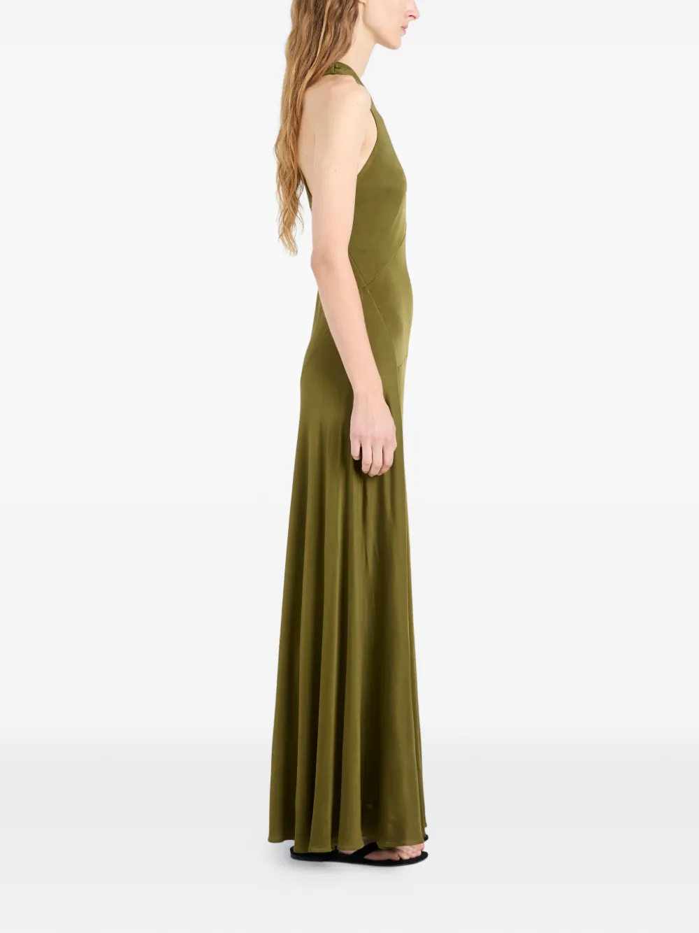 Proenza Schouler Naia maxi-jurk met V-hals Groen