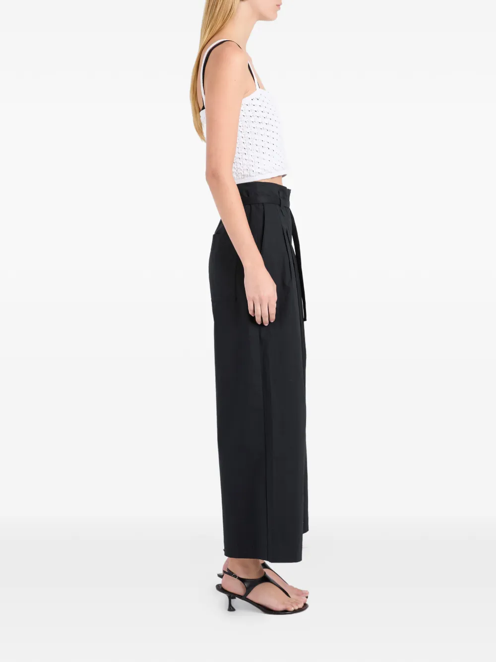 Proenza Schouler White Label Plooibroek met ceintuur Zwart