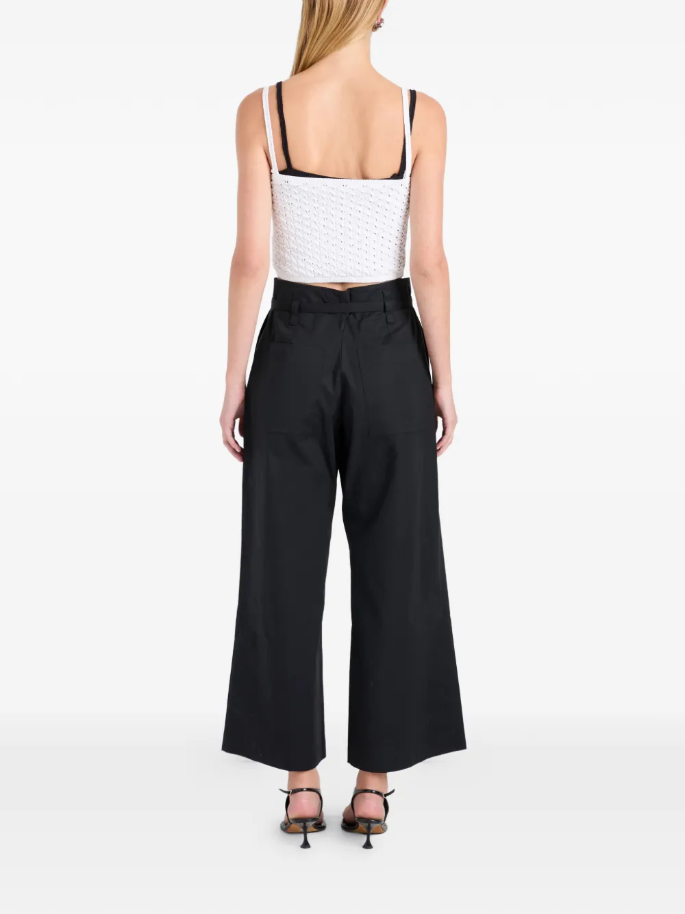 Proenza Schouler White Label Plooibroek met ceintuur Zwart
