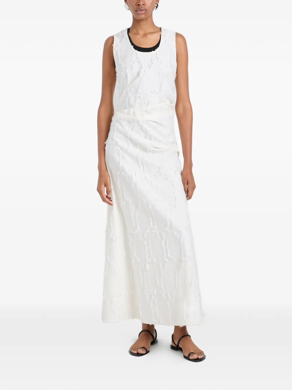 Proenza Schouler White Label Violeta midi-jurk met jacquard Beige