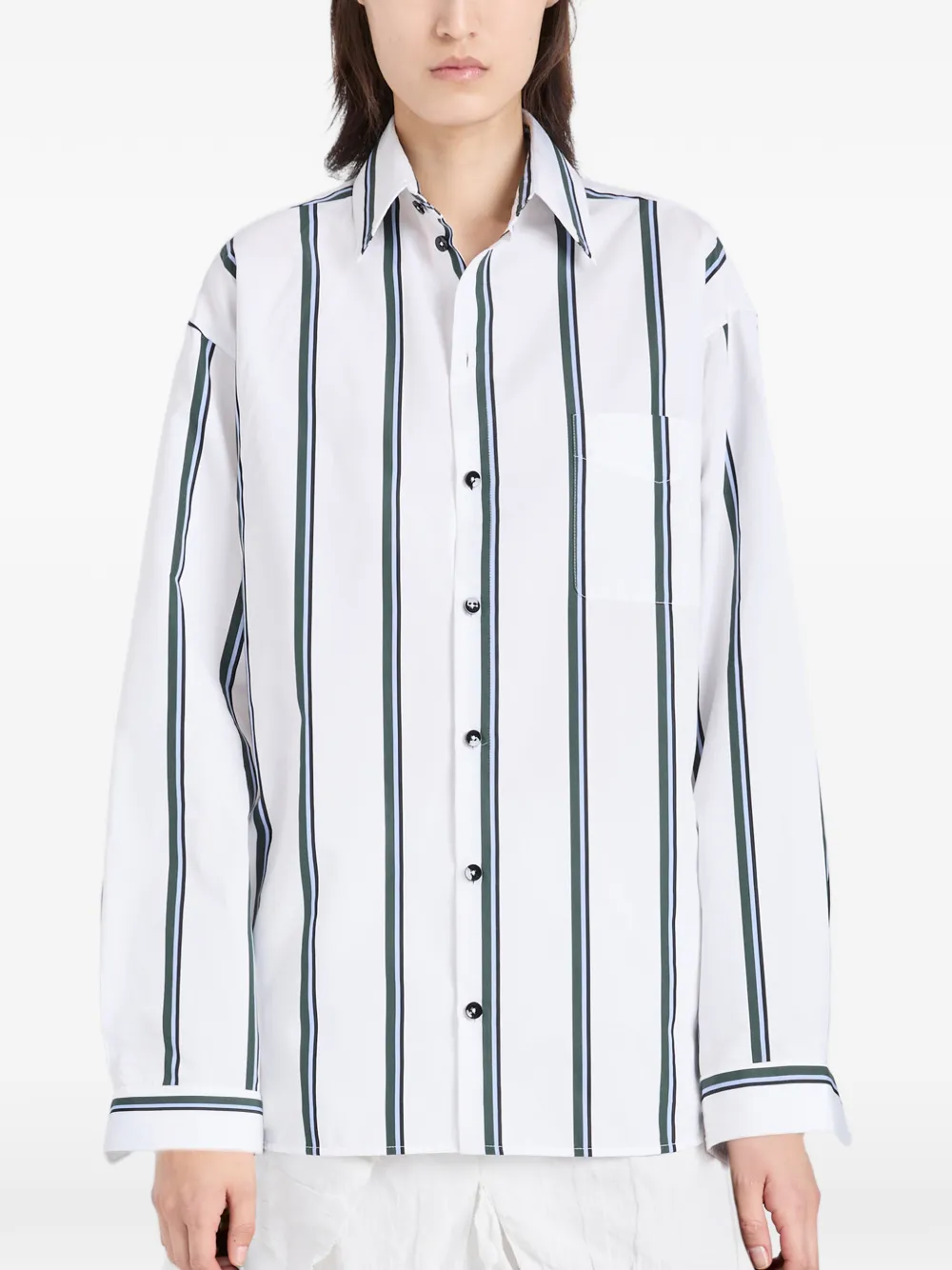 Proenza Schouler Alia gestreepte blouse Wit