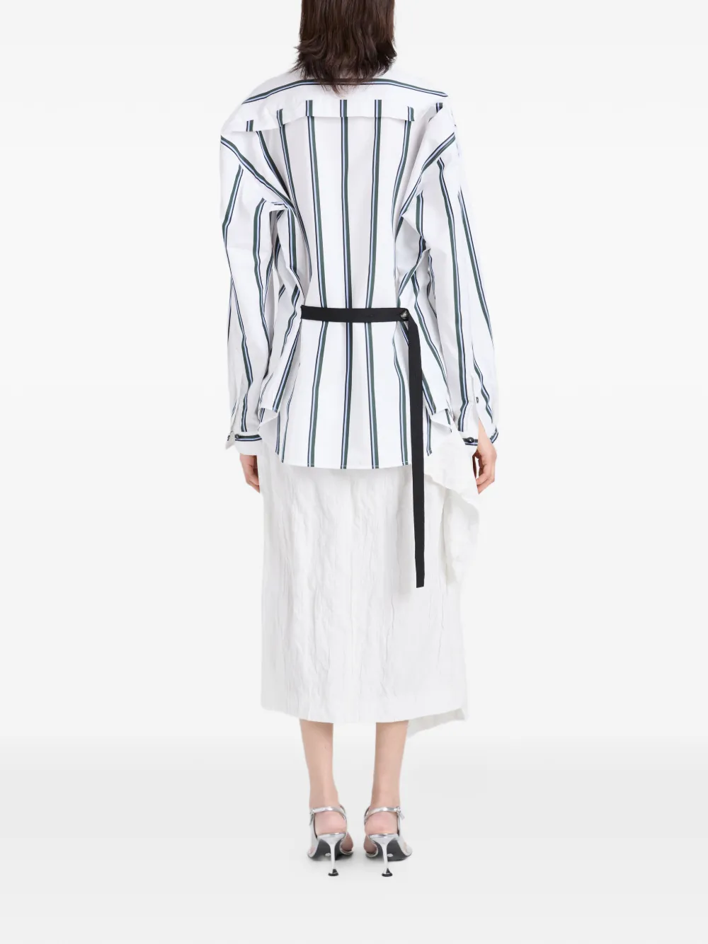Proenza Schouler Alia gestreepte blouse Wit