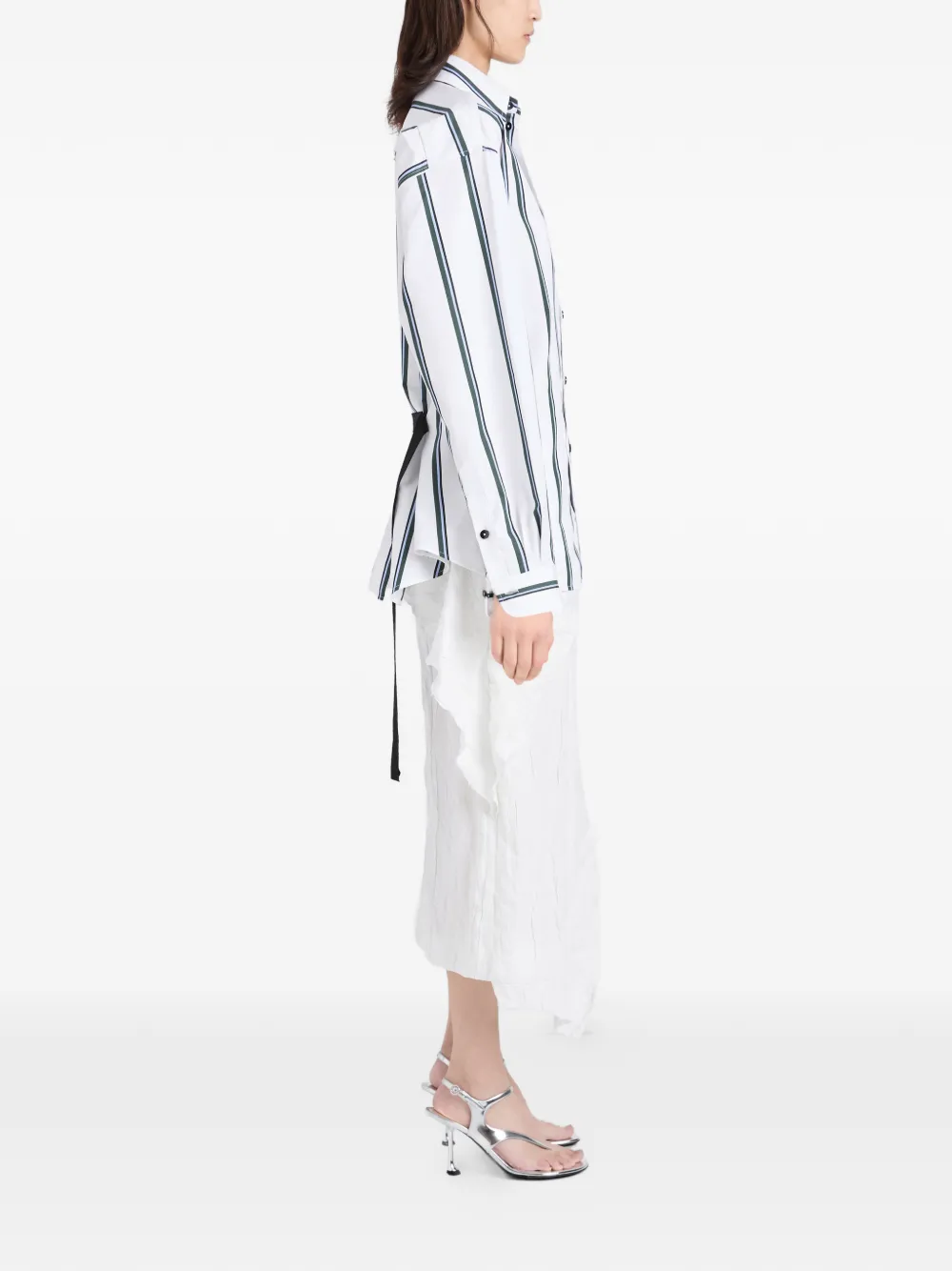 Proenza Schouler Alia gestreepte blouse Wit