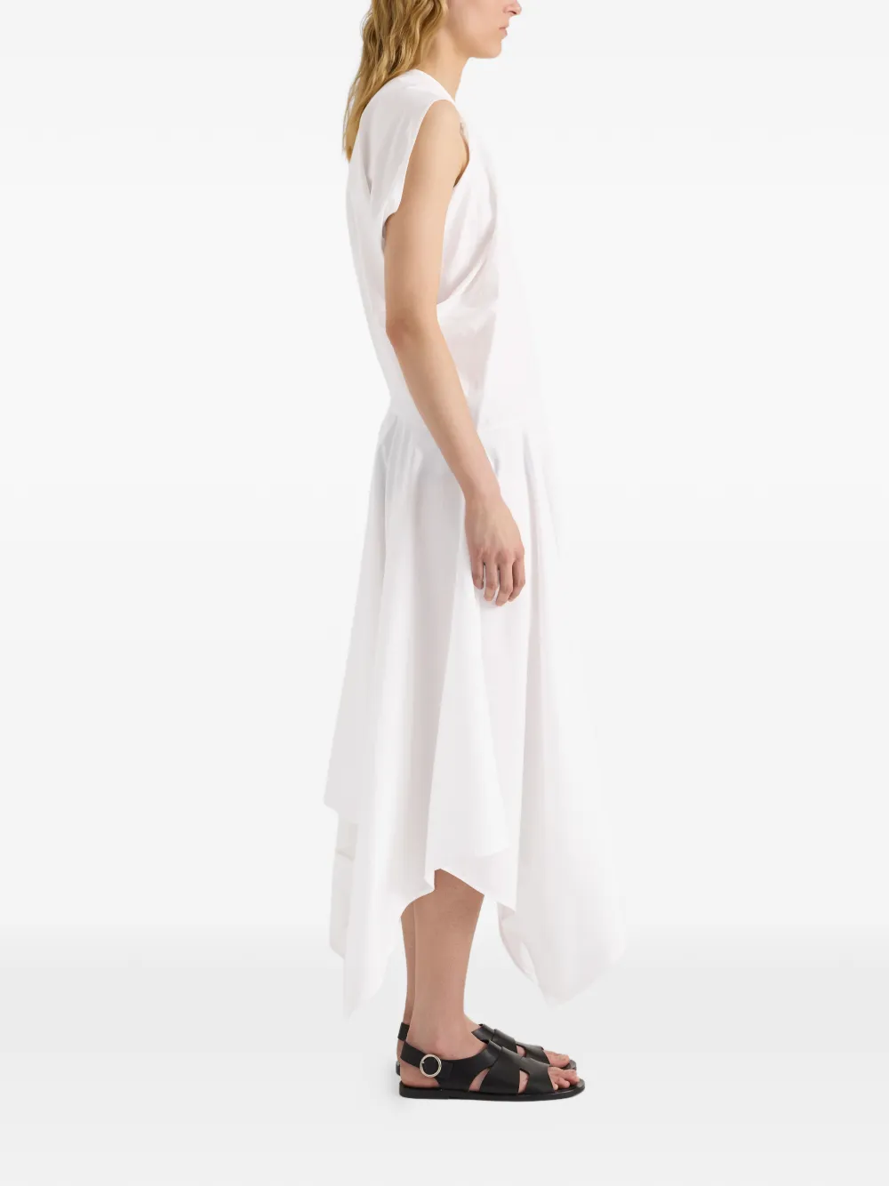 Proenza Schouler Sybella midi-jurk met zakdoek afwerking Wit